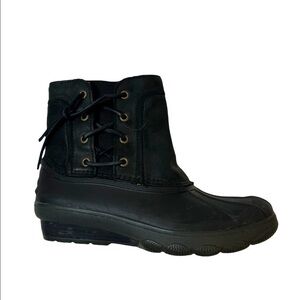 Women's Black Lace-Up Boots